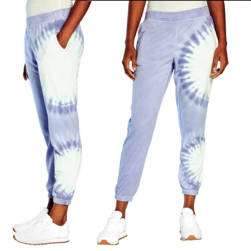 NWT Wildfox Womens Periwinkle Relaxed Easy Pull On Tie Dye Joggers MSRP $118 - Picture 1 of 7